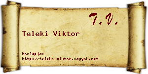 Teleki Viktor névjegykártya